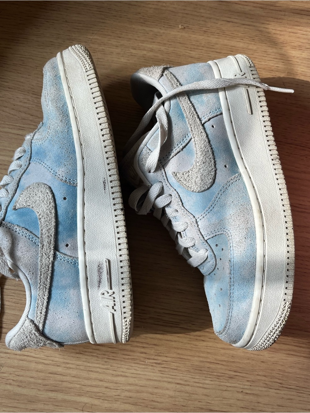 Nike Kids Light Blue Suede Sneakers with White Midsole